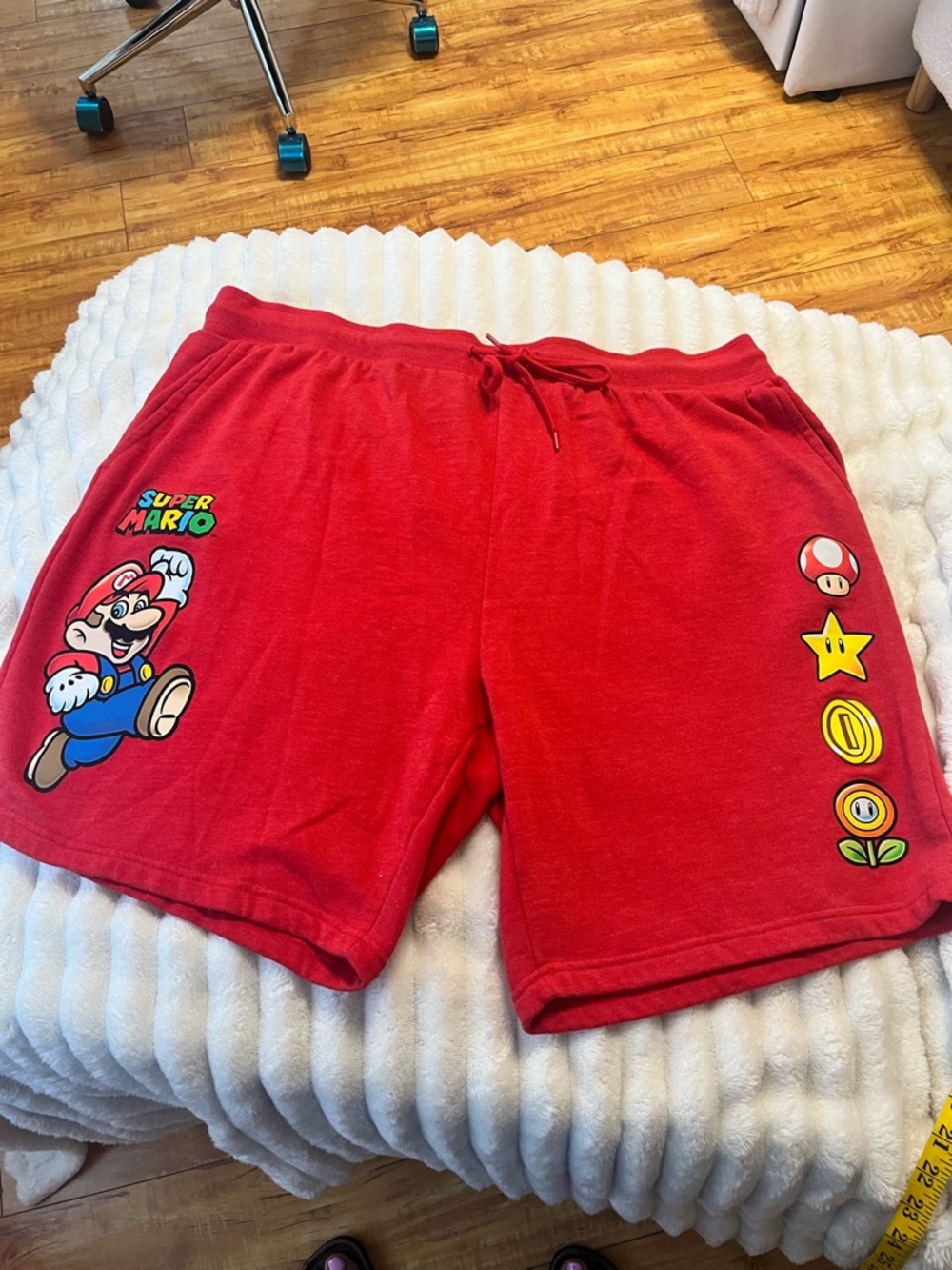 Nintendo Red Super Mario Men's Athletic Lounge Shorts